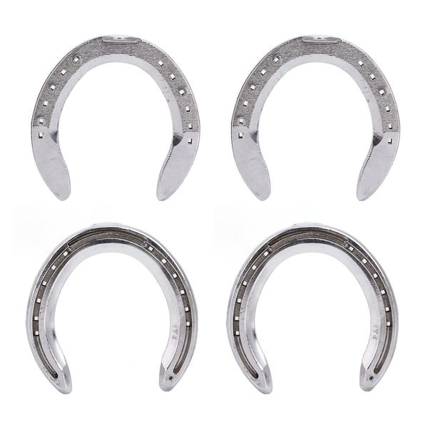 4pcs Horseshoe Kit, Aluminum Alloy Horse Shoes Light Weight Reliable Practical Horse Riding Accessory for Horse Racing Racecourse(Number 5)