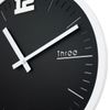 Modern Minimalist Bold White on Black Wall Clock