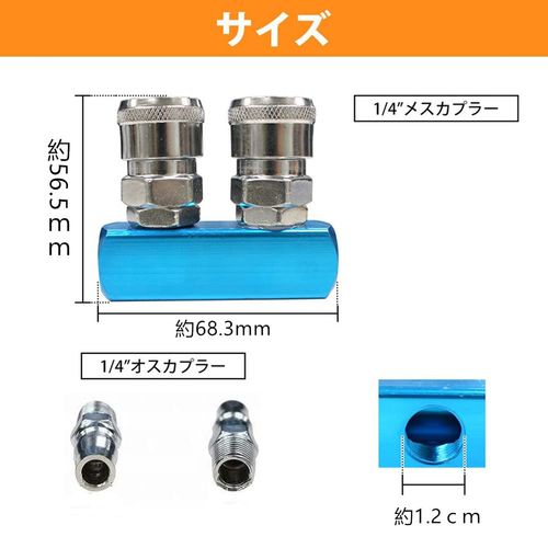 Air Coupler, Air Chuck, Air Hose, Air Tool, Branching, Expansion, Air Compressor, Coupler (2 Branches)