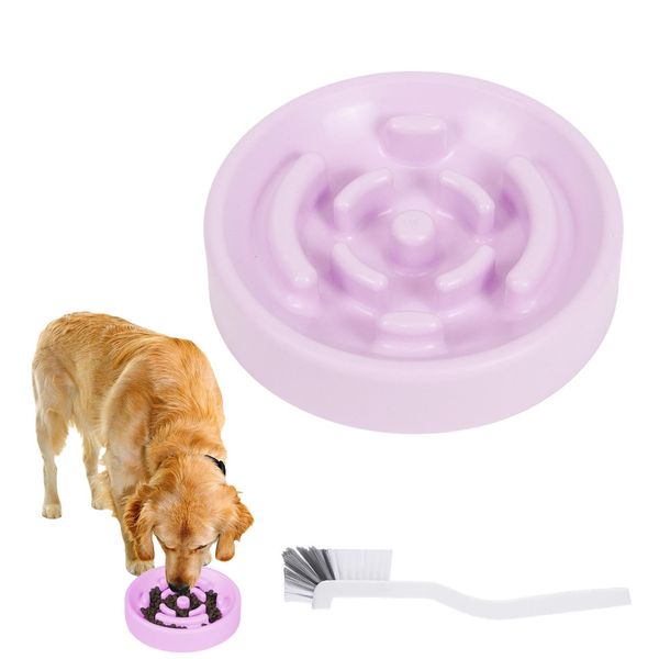 Slow Feeder Dog Bowl Medium, 20cm Dog Food Bowl, Anti-Gulp, Anti-Overeating Dog and Cat Slow Feeder Bowl, Dog Bowls to Slow Down Eating, Puppy Slow Feeding Dog Bowl,Maze Bowl With Cleaning Brush