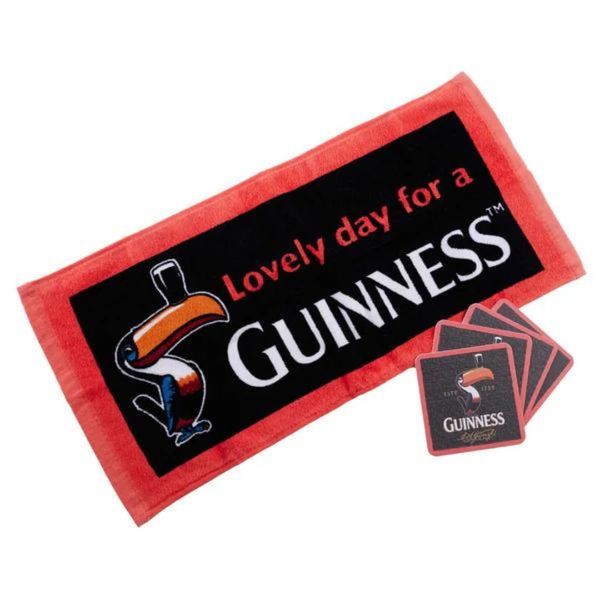 Guinness Toucan Bar Towel and 10 Coaster Set