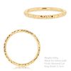 CARISSIMA Women's 9ct Yellow Gold Diamond Cut Slim Band Stack Ring #O