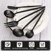 Matte Black Serving Silverware Set 5-Piece Stainless Steel Dishwasher Safe