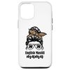 iPhone 13 English Mastiff mama messy bun leopard Case