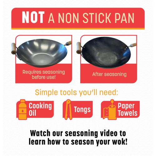 JOYCE CHEN Professional Series 14-Inch Carbon Steel Wok with Phenolic Handles
