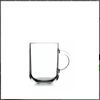 11oz Bistro Coffee Mug Single-Wall Tempered Glass, 6-Pack, Clear