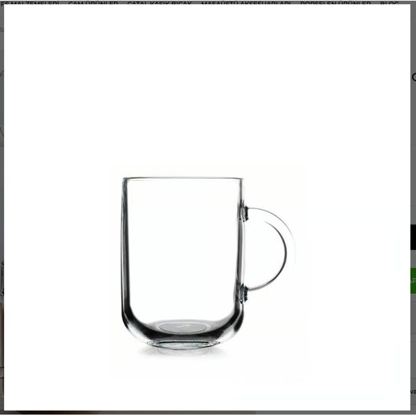 11oz Bistro Coffee Mug Single-Wall Tempered Glass, 6-Pack, Clear