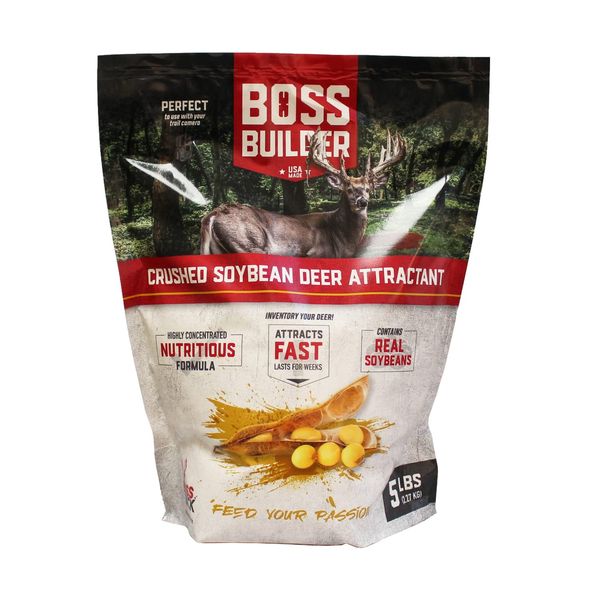 Boss Buck Boss Builder Soybean Flavored 5lb Feed Attractant for Deer | Fast-Acting Strong Aroma Highly Concentrated Nutritious Deer Attractant