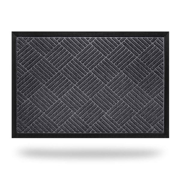 CORFEEL Entrance Mat Door Mat Mud Drip Mat Indoor Outdoor Commercial Home Use (16.9 x 29.1 inches (43 x 74 cm), Gray)