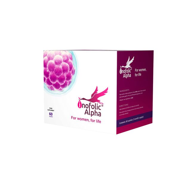 Inofolic Alpha – PCOS Supplement for Women, for Life - Female Hormone Balance - 4000mg Myo-Inositol - 100mg Alpha-lactalbumin - 400ug Folic Acid – 60 Sachets - 1 Month