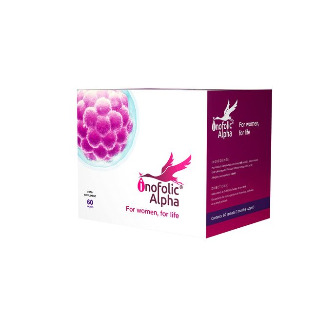 Inofolic Alpha – PCOS Supplement for Women, for Life - Female Hormone Balance - 4000mg Myo-Inositol - 100mg Alpha-lactalbumin - 400ug Folic Acid – 60 Sachets - 1 Month