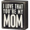Primitives by Kathy Gift Bundle Classic Box Sign, Dish Towel, Socks, Mom