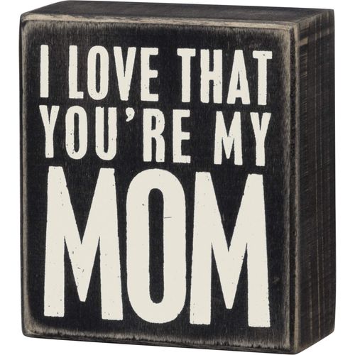 Primitives by Kathy Gift Bundle Classic Box Sign, Dish Towel, Socks, Mom