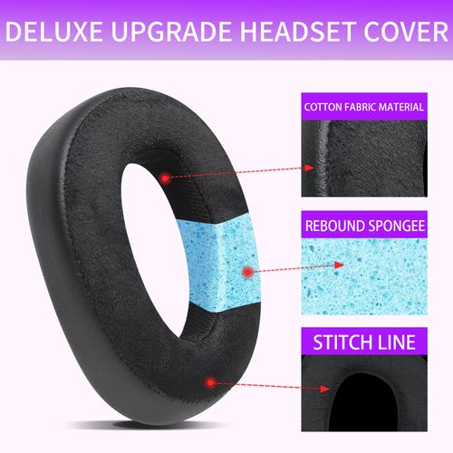 Jomwag Suede Replacement Earpads for EPOS EPOS H3/H3PRO Hybrid, Suede Ear Pads Cushions with High-Density Noise Isolation Foam, Keep Warm (Black)