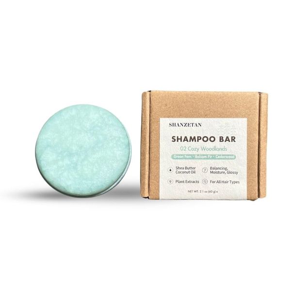 SHANZETAN Balancing Shampoo Bar, maintain hair's pH balance, prevent breakage, boosting shine for soft, healthy-looking hair | 02 Cozy Woodlands