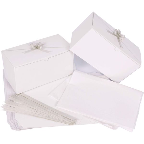 MPFY- Gift Box, 10 Pack, 9x4.5x4.5Inch, White, Gift Boxes with Lids, Bridesmaid Proposal Box, Gift Boxes for Presents, Small Gift Boxes, Bridesmaid Box, White Gift Boxes, White Box, Christmas Gift Box