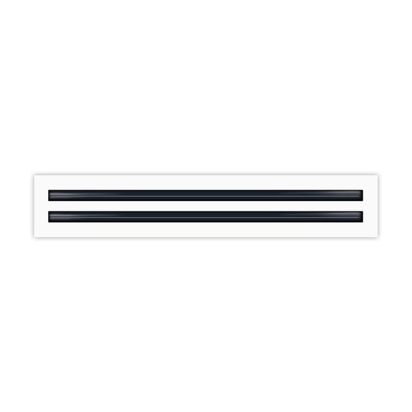 24" Linear Slot Diffuser - (2 Slot) Double Slot - White Decorative Air Vent -...