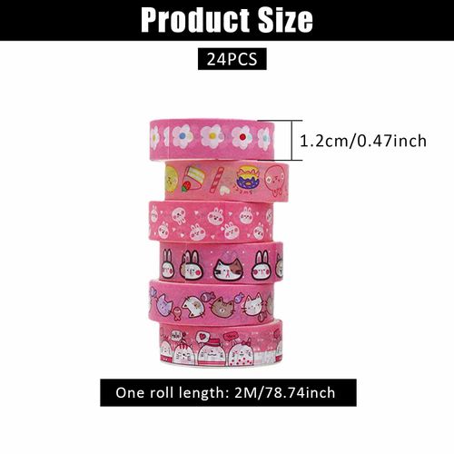 FIBOUND 24 Rolls Decorative Masking Tape for Pets, Decorative Paper Tape with Kawaii Animal Pattern for Art, DIY Crafts, Diaries, Planners, Scrapbooking, Packaging