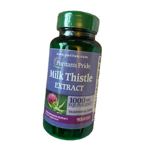 Puritan's Pride Milk Thistle Extract 1000 mg Pills- 90 Softgels Lived Support