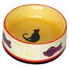 Catnip King | Ceramic Cat Feeding Bowl, Black Cat Design
