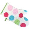 Spots Pattern Quilted Single Oven Glove Kitchen Gauntlet Pot Holder with Hanging Loop