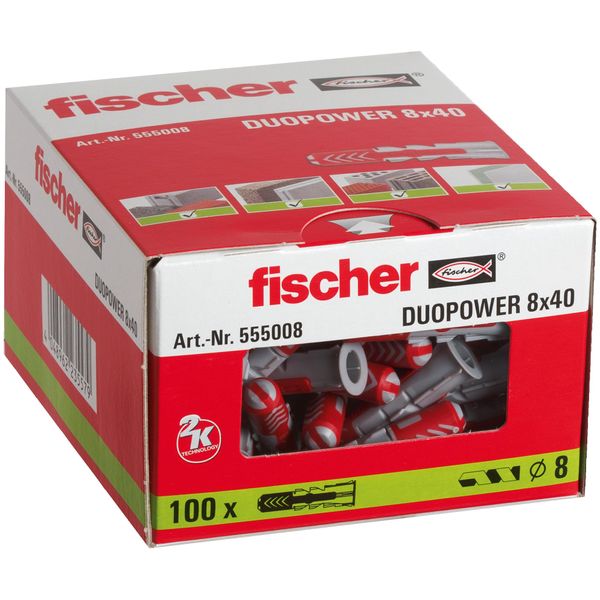 Fischer Wall Plug, Red/Grey, 8 x 40 mm
