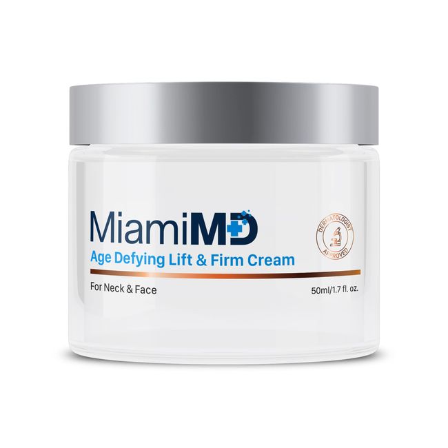 MiamiMD Age-Defying Lift & Firm Cream - Anti Aging and Skin Firming For All Types Paraben Free, Fragrance Free Cruelty Free BHA Free 50 ml (1.7oz)