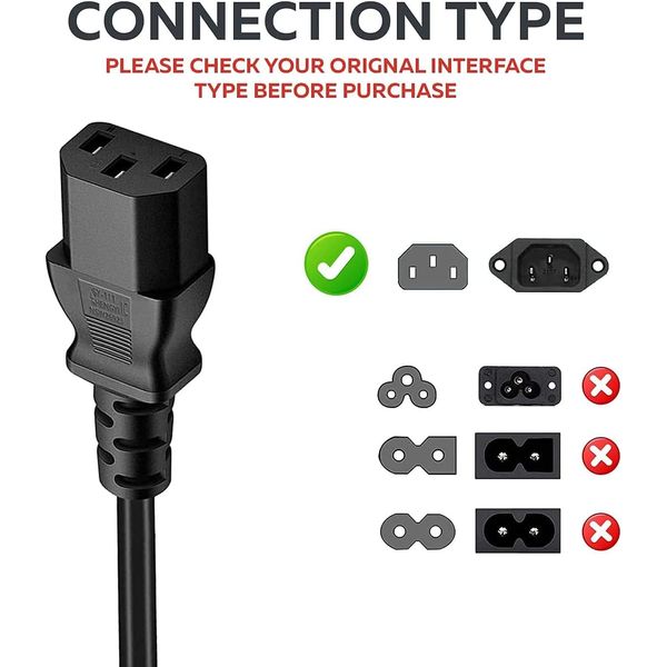 C13 Kettle PC Power Computer Power Supply Adapter IEC Cord Mains Cable Lead UK Plug for Monitor, Printer, Photocopier, Screen, TV, Treadmill, Audio, Amps etc 0.55M (55CM) Long