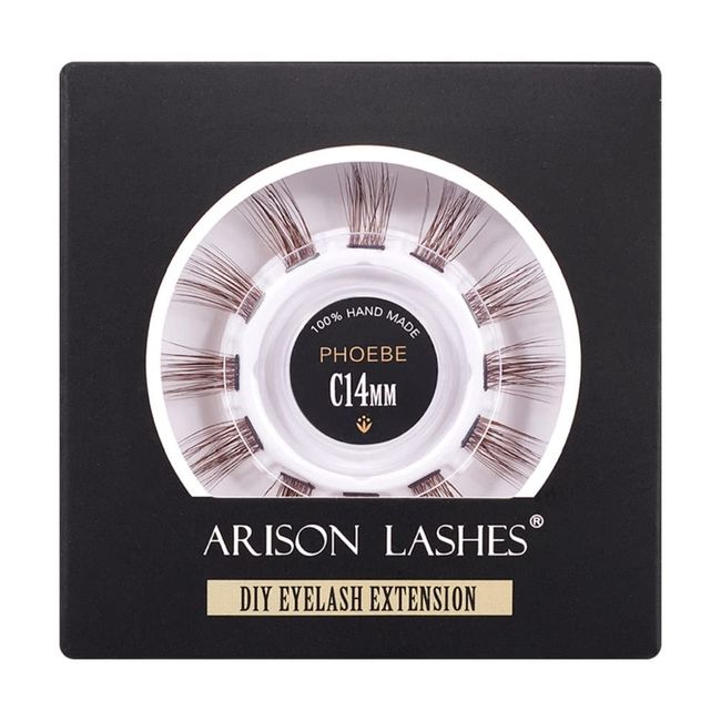 Wimpern Cluster, einzelne Cluster-Wimpern DIY Wimpernverlängerung Cluster Volumen Wispy Lashes Super dünnes Band wiederverwendbar weich und bequem (C-14mm)