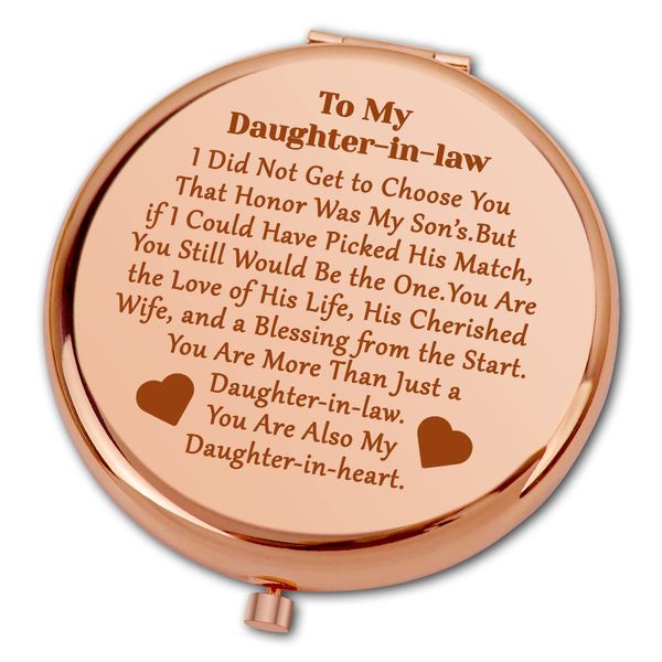 Ximalun Daughter in Law Gifts from Mother in Law Compact Makeup Mirror for Daughter in Law Wedding Gifts Christmas Mothers Day Birthday Gifts for Daughter in Law