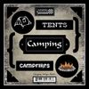 Camping, Tents and Campfires Antique Sticker