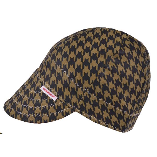 Comeaux Caps Reversible Welding Cap Black and Brown Houndstooth Size 7 1/2