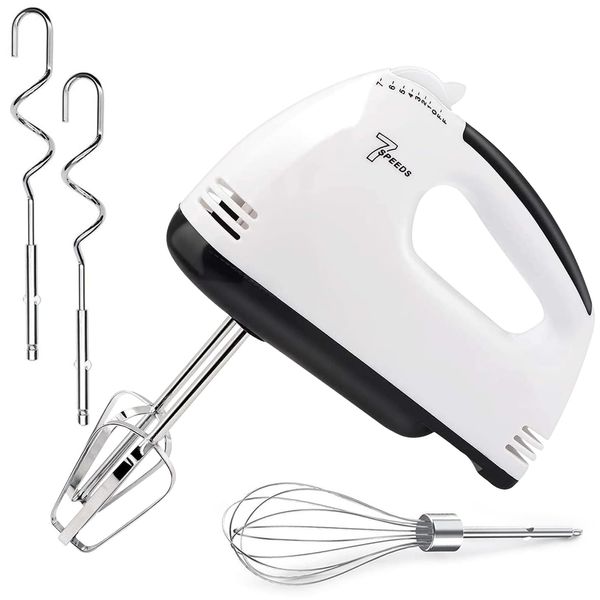 Hand Mixer Electric New 7-Speed Mixers for Baking, Stainless Steel Electric Hand Whisk, Electric Whisk Hand Mixer, Electric Whisk for Baking,Handheld Cake Mixer