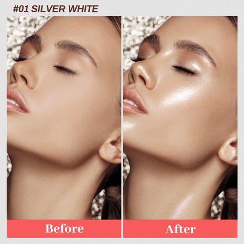 TITIMORE Body Highlighter Olio Luminizer Brillantante Liquido Crema Glitter Body Glitter Oil Highlighter Corpo Liquido Glow Shimmer Makeup per viso corpo corpo gamba (#01-Pearlwhite)