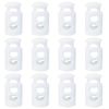 sourcing map 12pcs Durable White Plastic Cord Lock Stopper End Spring Stop Toggle Fastener Stopper Rope End
