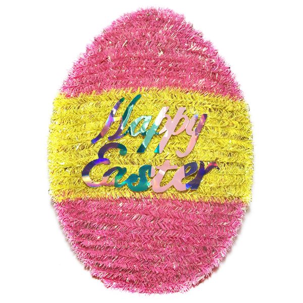 Brite Star 8 x 12 inch Easter Egg Stripe Tinsel Mixed with Iri Yellow