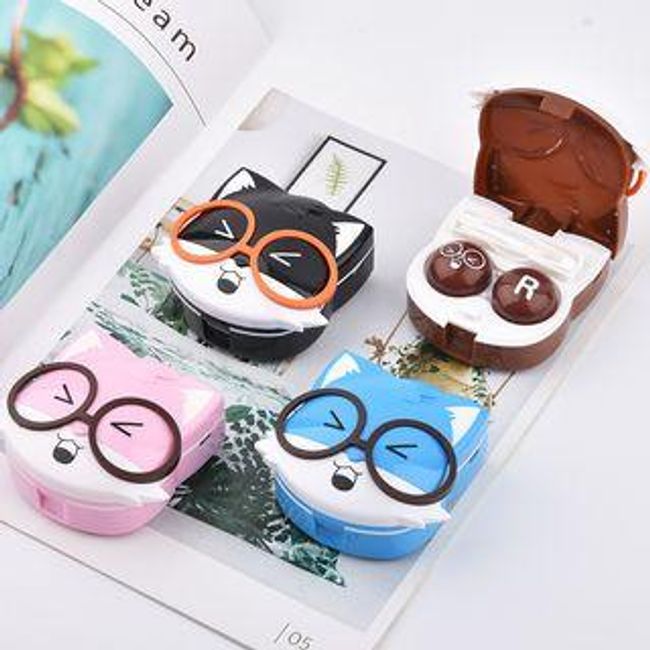 KAZZED - Animal Plastic Contact Lens Case with USB Cleaner