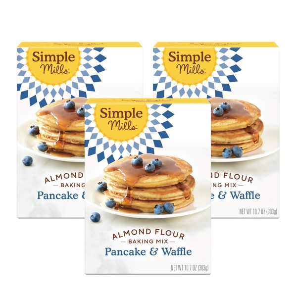 Simple Mills Almond Flour Pancake & Waffle Mix, Original - Gluten Free, Plant Based, Paleo Friendly, Breakfast 10.7 Ounce (Pack of 3)