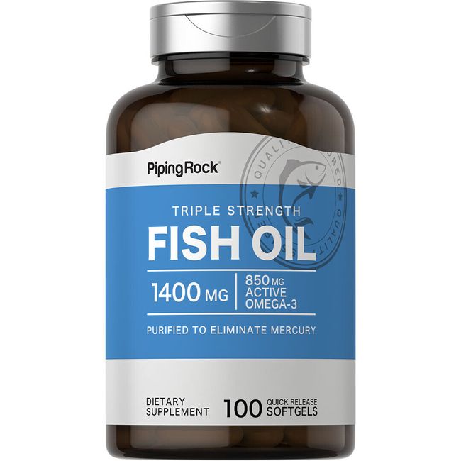 Triple Strength Omega 3 Fish Oil | 100 Softgel Pills | 1360 mg | EPA & DHA Suppl