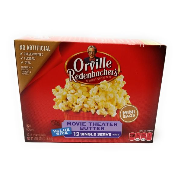 Orville Redenbachers Gourmet Popcorn Movie Theater Butter 12 Ct. Mini (Pack of 2)