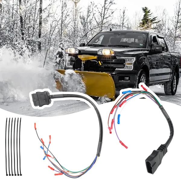 2 Pack Truck and Plow Side Repair Harness 9 Pin Compatible with Western Fisher Snow Plow, Truck Side 49308 & Plow Side 49317