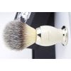 Synthetic Hair Shaving Brush Ivory & Silver Handle with Classical Box Presant