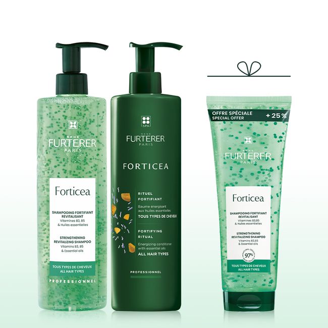 [Rene Furterer] Porticia Scalp &amp; Hair Strengthening Shampoo &amp; Conditioner 600ml Duo (+ Free Porticia Shampoo 250ml)