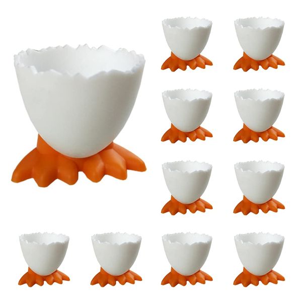 11 Pcs Egg Cups Cartoon Egg Holders Soft Hard Boiled Egg Cups for Breakfast Brunch Soft Boiled Egg(White)