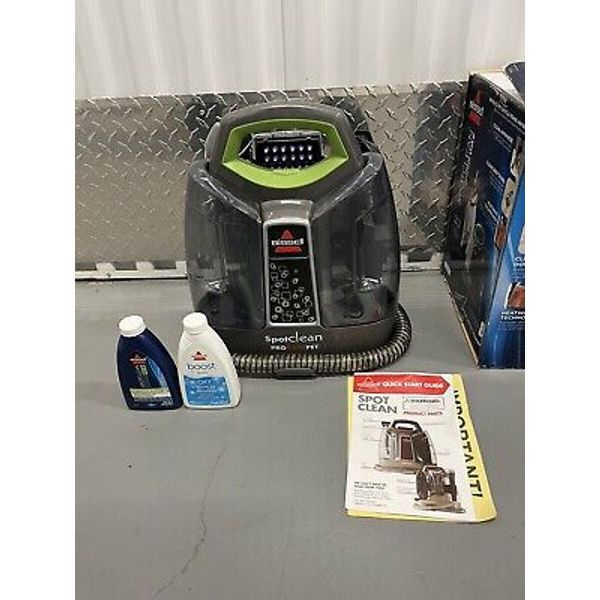 BISSELL SpotClean Proheat Pet Portable Carpet Cleaner 5207W Green Very Clean