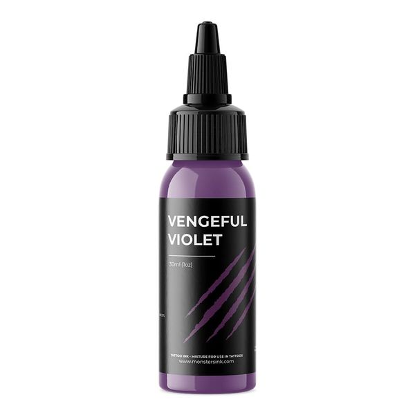 Purple Tattoo Ink by Monsters Ink Tattoo, Coloured Tattoo Ink (Vengeful Violet, 30ml)