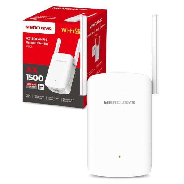 MERCUSYS 2024 Newest WiFi 6 Extender, WiFi Booster, WiFi Repeater, AX1500 Mbps Ultraxtend Home Internet Signal Booster with Gigabit Port, App Control Quick Setup, UK plug (New)