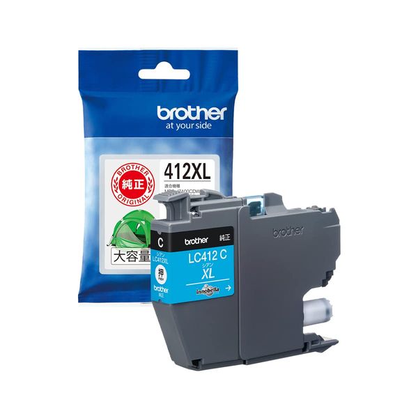 Brother Genuine Ink Cartridge Cyan (High Capacity) LC412XLC Compatible Model Number: MFC-J7300CDW, MFC-J7100CDW, etc