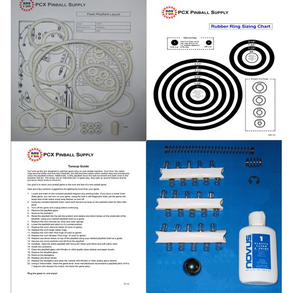 1979 Williams Flash Pinball Machine Tune-up Kit - Includes Rubber Ring Kit