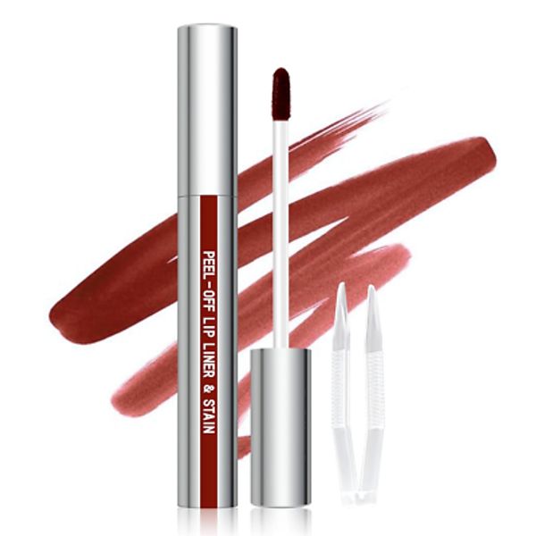 Peel off Lip Liner Stain, Long Wear Tattoo Lip Liner with Tweezer, Peel off Lip